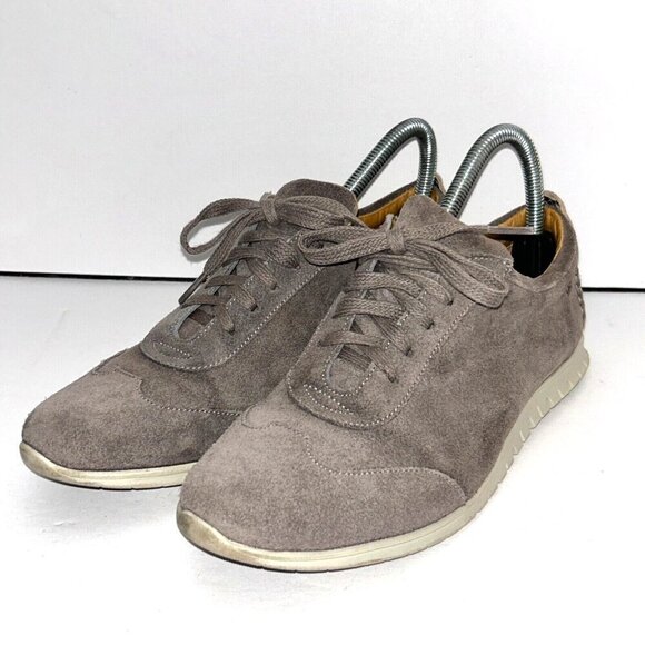 Peter Millar Lace up Hybrid Lizard Sneaker Suede Leather Brown Gray Sz 9M Brazil - Picture 1 of 9
